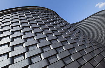 Silvertown Tunnel Portal building at Greenwich with Ketley double bullnose bricks and recessed headers